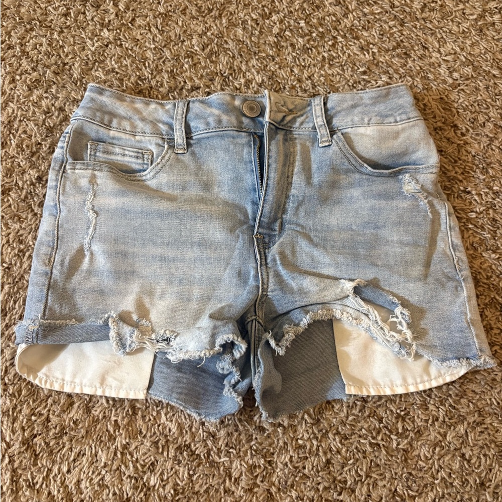 SO Light Blue Distressed Jean Shorts